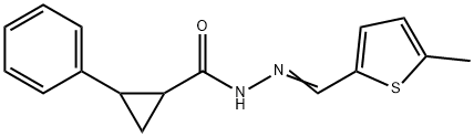 N-[(E)-(5-methylthiophen-2-yl)methylideneamino]-2-phenylcyclopropane-1-carboxamide Struktur