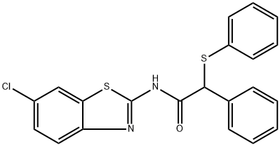 N-(6-chloro-1,3-benzothiazol-2-yl)-2-phenyl-2-phenylsulfanylacetamide Struktur