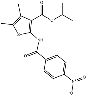 propan-2-yl 4,5-dimethyl-2-[(4-nitrobenzoyl)amino]thiophene-3-carboxylate Struktur