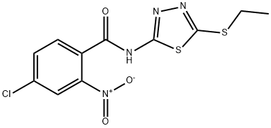 4-chloro-N-(5-ethylsulfanyl-1,3,4-thiadiazol-2-yl)-2-nitrobenzamide Struktur