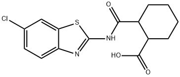 2-[(6-chloro-1,3-benzothiazol-2-yl)carbamoyl]cyclohexane-1-carboxylic acid Struktur