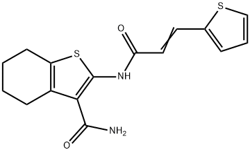 2-[[(E)-3-thiophen-2-ylprop-2-enoyl]amino]-4,5,6,7-tetrahydro-1-benzothiophene-3-carboxamide Struktur