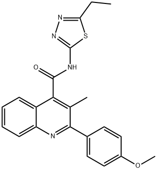 N-(5-ethyl-1,3,4-thiadiazol-2-yl)-2-(4-methoxyphenyl)-3-methylquinoline-4-carboxamide Struktur