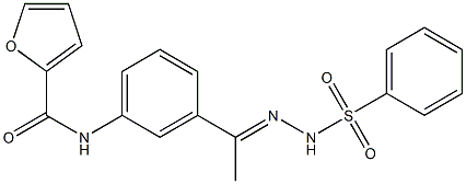 N-[3-[(E)-N-(benzenesulfonamido)-C-methylcarbonimidoyl]phenyl]furan-2-carboxamide Struktur