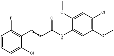 (E)-N-(4-chloro-2,5-dimethoxyphenyl)-3-(2-chloro-6-fluorophenyl)prop-2-enamide Struktur