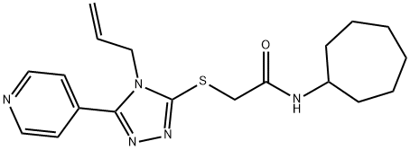 N-cycloheptyl-2-[(4-prop-2-enyl-5-pyridin-4-yl-1,2,4-triazol-3-yl)sulfanyl]acetamide Struktur