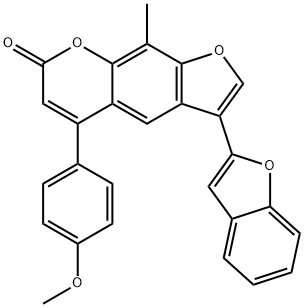 3-(1-benzofuran-2-yl)-5-(4-methoxyphenyl)-9-methylfuro[3,2-g]chromen-7-one Struktur