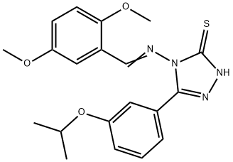 4-[(E)-(2,5-dimethoxyphenyl)methylideneamino]-3-(3-propan-2-yloxyphenyl)-1H-1,2,4-triazole-5-thione Struktur