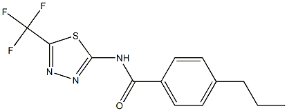 4-propyl-N-[5-(trifluoromethyl)-1,3,4-thiadiazol-2-yl]benzamide Struktur