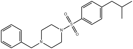 1-benzyl-4-[4-(2-methylpropyl)phenyl]sulfonylpiperazine Struktur