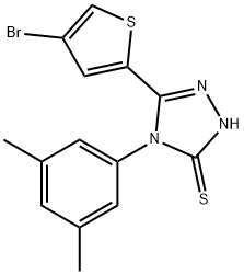 3-(4-bromothiophen-2-yl)-4-(3,5-dimethylphenyl)-1H-1,2,4-triazole-5-thione Struktur