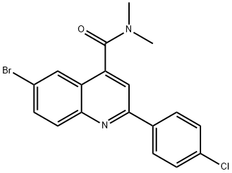 6-bromo-2-(4-chlorophenyl)-N,N-dimethylquinoline-4-carboxamide Struktur