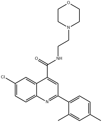 6-chloro-2-(2,4-dimethylphenyl)-N-(2-morpholin-4-ylethyl)quinoline-4-carboxamide Struktur