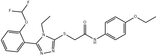 2-[[5-[2-(difluoromethoxy)phenyl]-4-ethyl-1,2,4-triazol-3-yl]sulfanyl]-N-(4-ethoxyphenyl)acetamide Struktur