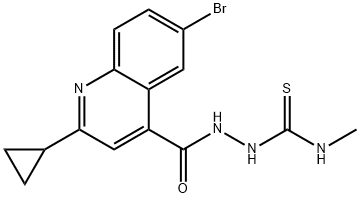 1-[(6-bromo-2-cyclopropylquinoline-4-carbonyl)amino]-3-methylthiourea Struktur