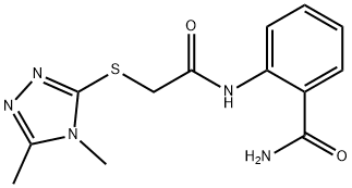 2-[[2-[(4,5-dimethyl-1,2,4-triazol-3-yl)sulfanyl]acetyl]amino]benzamide Struktur