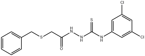 1-[(2-benzylsulfanylacetyl)amino]-3-(3,5-dichlorophenyl)thiourea Struktur