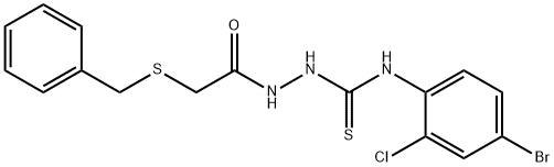 1-[(2-benzylsulfanylacetyl)amino]-3-(4-bromo-2-chlorophenyl)thiourea Struktur