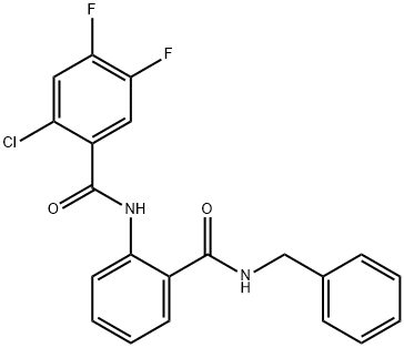 N-[2-(benzylcarbamoyl)phenyl]-2-chloro-4,5-difluorobenzamide Struktur