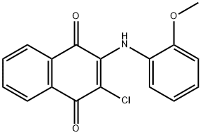 2-chloro-3-(2-methoxyanilino)naphthalene-1,4-dione Struktur