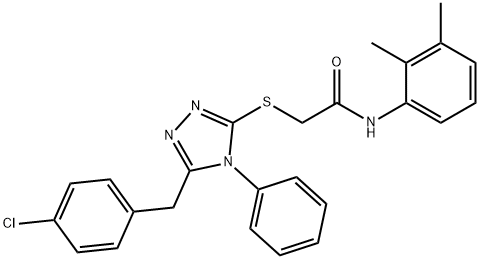 2-[[5-[(4-chlorophenyl)methyl]-4-phenyl-1,2,4-triazol-3-yl]sulfanyl]-N-(2,3-dimethylphenyl)acetamide Struktur