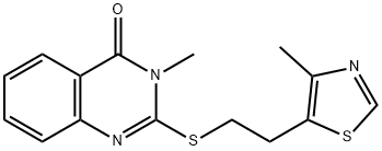 3-methyl-2-[2-(4-methyl-1,3-thiazol-5-yl)ethylsulfanyl]quinazolin-4-one Struktur