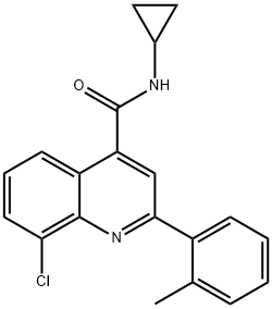 8-chloro-N-cyclopropyl-2-(2-methylphenyl)quinoline-4-carboxamide Struktur