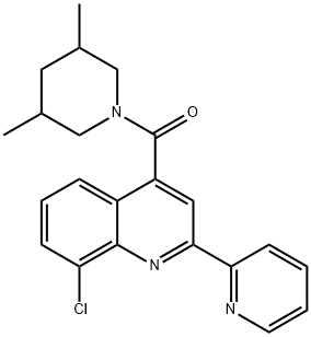 (8-chloro-2-pyridin-2-ylquinolin-4-yl)-(3,5-dimethylpiperidin-1-yl)methanone Struktur