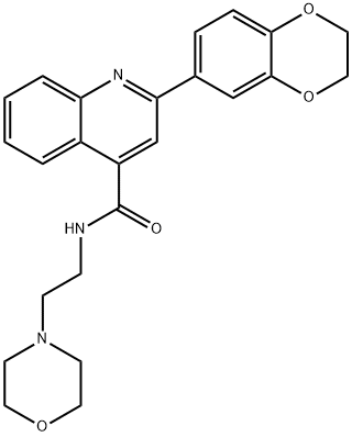 2-(2,3-dihydro-1,4-benzodioxin-6-yl)-N-(2-morpholin-4-ylethyl)quinoline-4-carboxamide Struktur