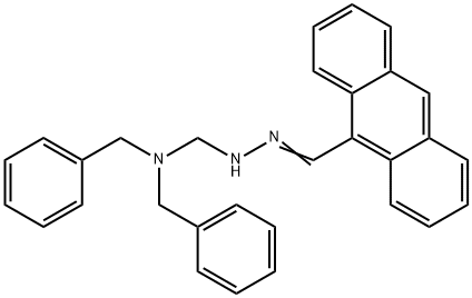 N-[(E)-anthracen-9-ylmethylideneamino]-N',N'-dibenzylmethanediamine Struktur