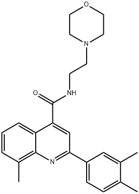 2-(3,4-dimethylphenyl)-8-methyl-N-(2-morpholin-4-ylethyl)quinoline-4-carboxamide Struktur