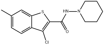 3-chloro-6-methyl-N-piperidin-1-yl-1-benzothiophene-2-carboxamide Structure