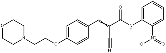 (E)-2-cyano-3-[4-(2-morpholin-4-ylethoxy)phenyl]-N-(2-nitrophenyl)prop-2-enamide Struktur