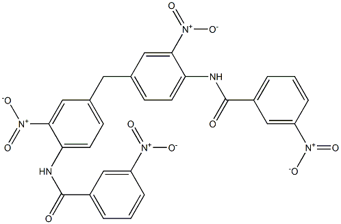 3-nitro-N-[2-nitro-4-[[3-nitro-4-[(3-nitrobenzoyl)amino]phenyl]methyl]phenyl]benzamide Struktur