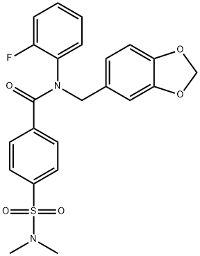 N-(1,3-benzodioxol-5-ylmethyl)-4-(dimethylsulfamoyl)-N-(2-fluorophenyl)benzamide Struktur