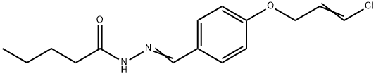 N-[(E)-[4-[(E)-3-chloroprop-2-enoxy]phenyl]methylideneamino]pentanamide Struktur