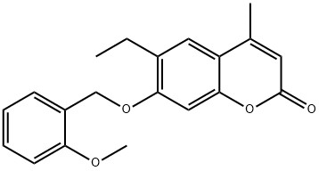 6-ethyl-7-[(2-methoxyphenyl)methoxy]-4-methylchromen-2-one Struktur