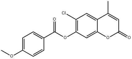 (6-chloro-4-methyl-2-oxochromen-7-yl) 4-methoxybenzoate Struktur