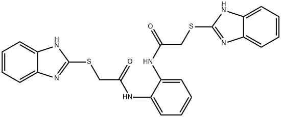 2-(1H-benzimidazol-2-ylsulfanyl)-N-[2-[[2-(1H-benzimidazol-2-ylsulfanyl)acetyl]amino]phenyl]acetamide Struktur