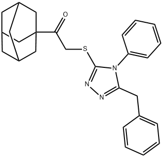 1-(1-adamantyl)-2-[(5-benzyl-4-phenyl-1,2,4-triazol-3-yl)sulfanyl]ethanone Struktur