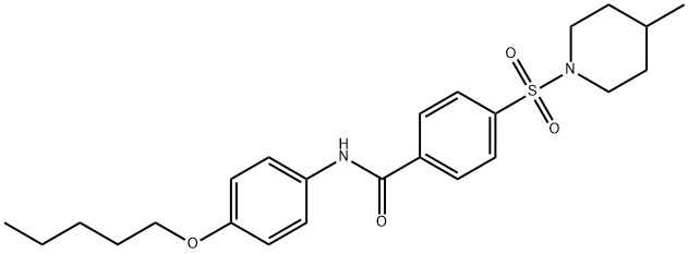 4-(4-methylpiperidin-1-yl)sulfonyl-N-(4-pentoxyphenyl)benzamide Struktur