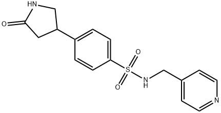 4-(5-oxopyrrolidin-3-yl)-N-(pyridin-4-ylmethyl)benzenesulfonamide Struktur