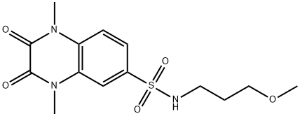 N-(3-methoxypropyl)-1,4-dimethyl-2,3-dioxoquinoxaline-6-sulfonamide Struktur