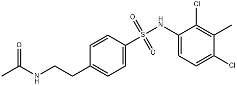 N-[2-[4-[(2,4-dichloro-3-methylphenyl)sulfamoyl]phenyl]ethyl]acetamide Struktur