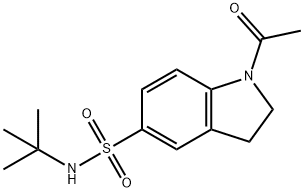 1-acetyl-N-tert-butyl-2,3-dihydroindole-5-sulfonamide Struktur