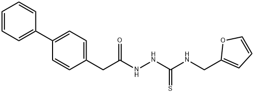 1-(furan-2-ylmethyl)-3-[[2-(4-phenylphenyl)acetyl]amino]thiourea Struktur