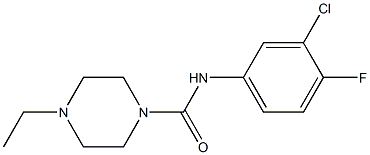 N-(3-chloro-4-fluorophenyl)-4-ethylpiperazine-1-carboxamide Struktur