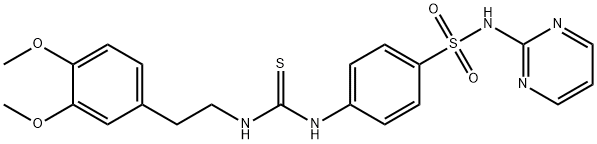 1-[2-(3,4-dimethoxyphenyl)ethyl]-3-[4-(pyrimidin-2-ylsulfamoyl)phenyl]thiourea Struktur