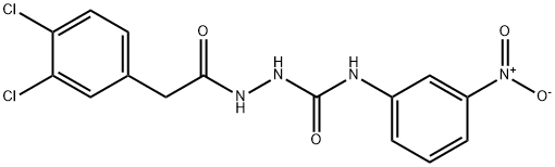 1-[[2-(3,4-dichlorophenyl)acetyl]amino]-3-(3-nitrophenyl)urea Struktur