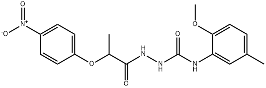 1-(2-methoxy-5-methylphenyl)-3-[2-(4-nitrophenoxy)propanoylamino]urea Struktur